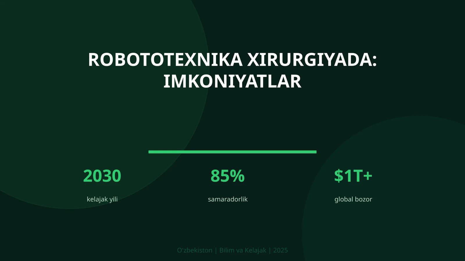 Robototexnika xirurgiyada: imkoniyatlar