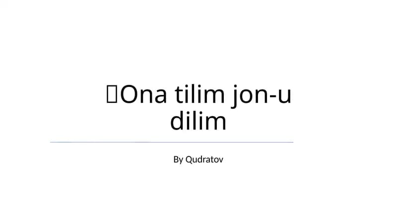U Janim Tilini Gapiradi