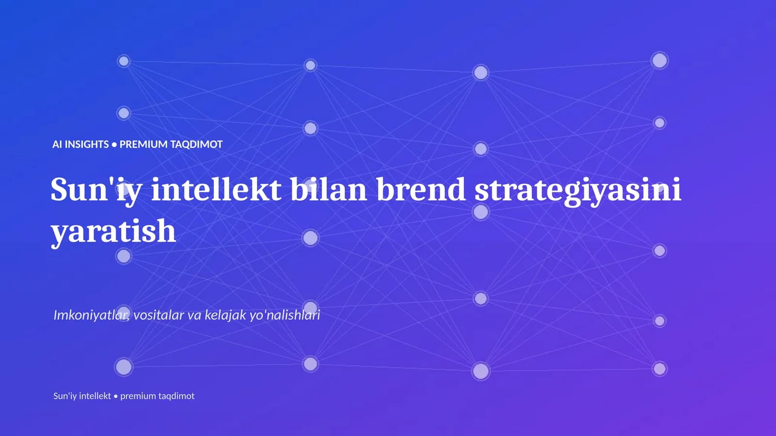 Sun'iy intellekt bilan brend strategiyasini yaratish