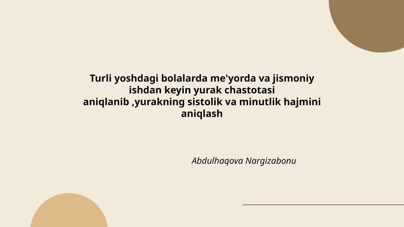 Turli yoshdagi bolalarda yurakning normal chastotasi