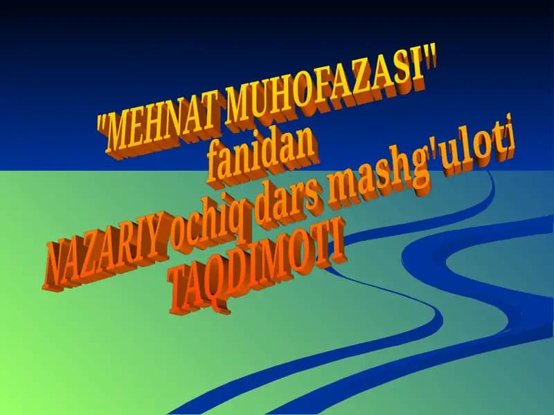 ELEKTR TOKIDAN SHIKASTLANISHDA BIRINCHI TIBBIY YORDAM KO’RSATISH