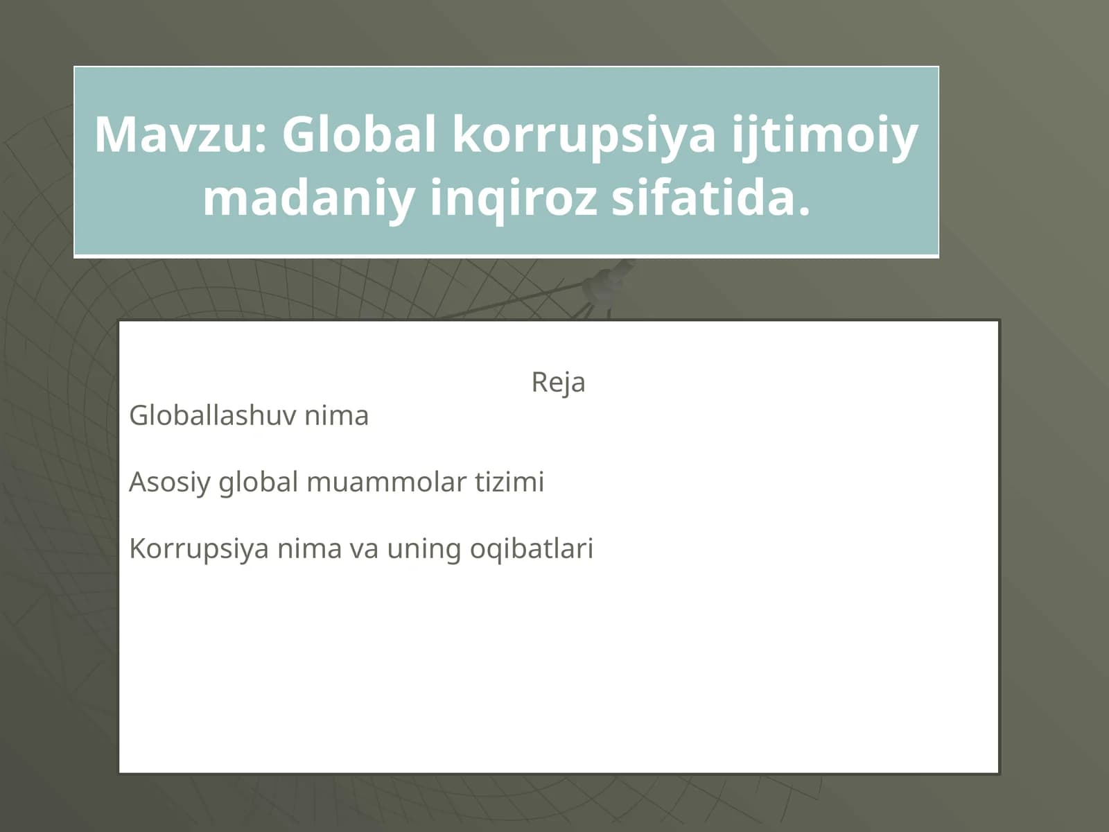 Global korrupsiya ijtimoiy madaniy inqiroz sifatida