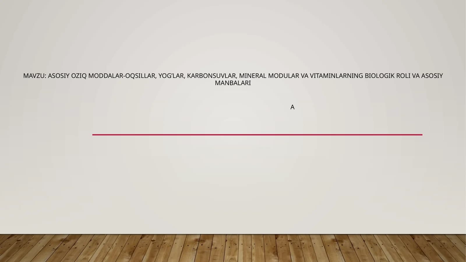 Asosiy oziq moddalar-oqsillar, yog’lar, karbonsuvlar, mineral modular va vitaminlarni biologik roli