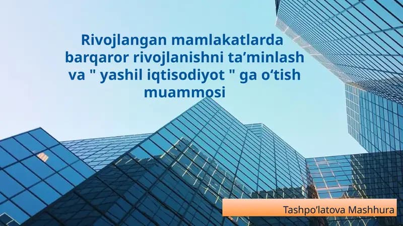 Barqaror rivojlanish: Ta'rif va ahamiyati