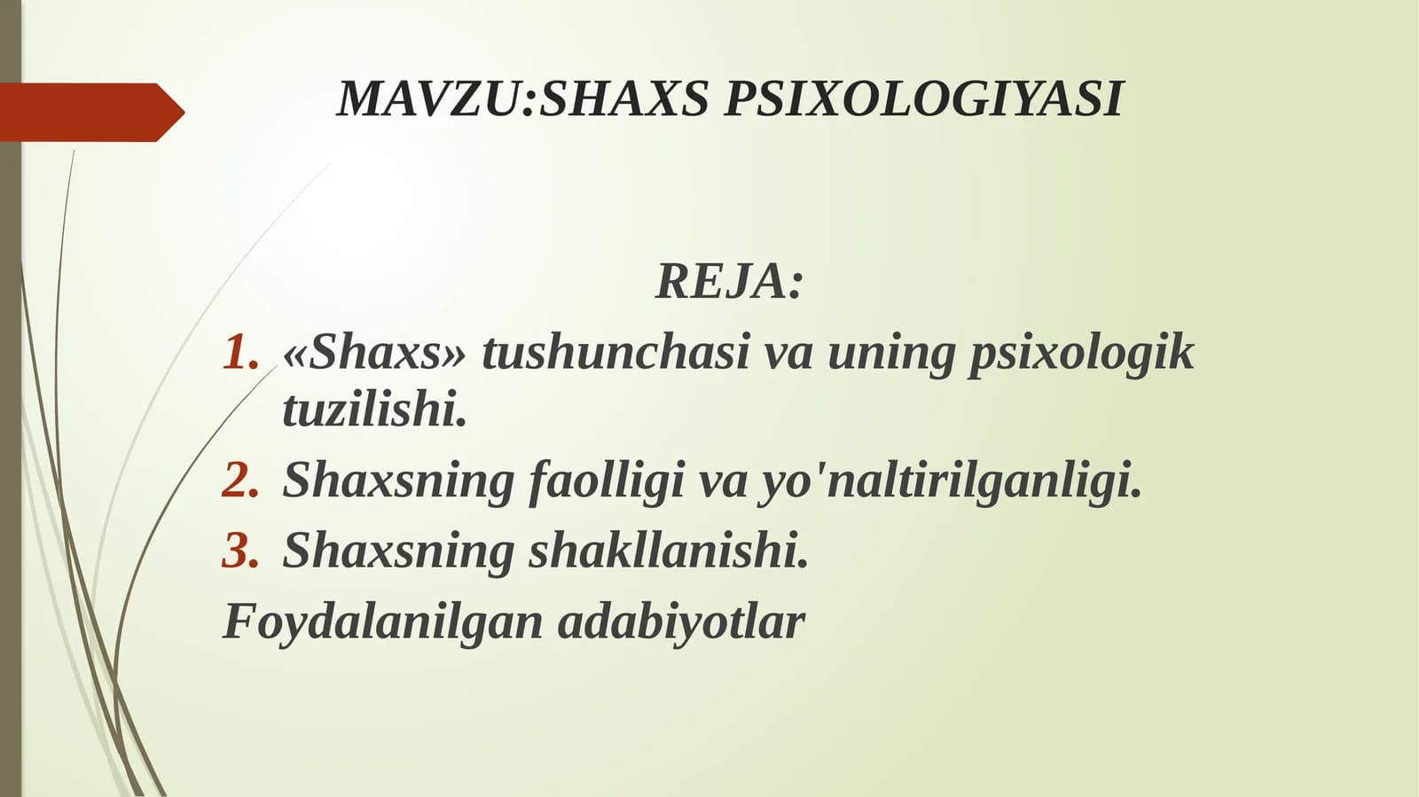 Shaxs Psixologiyasi