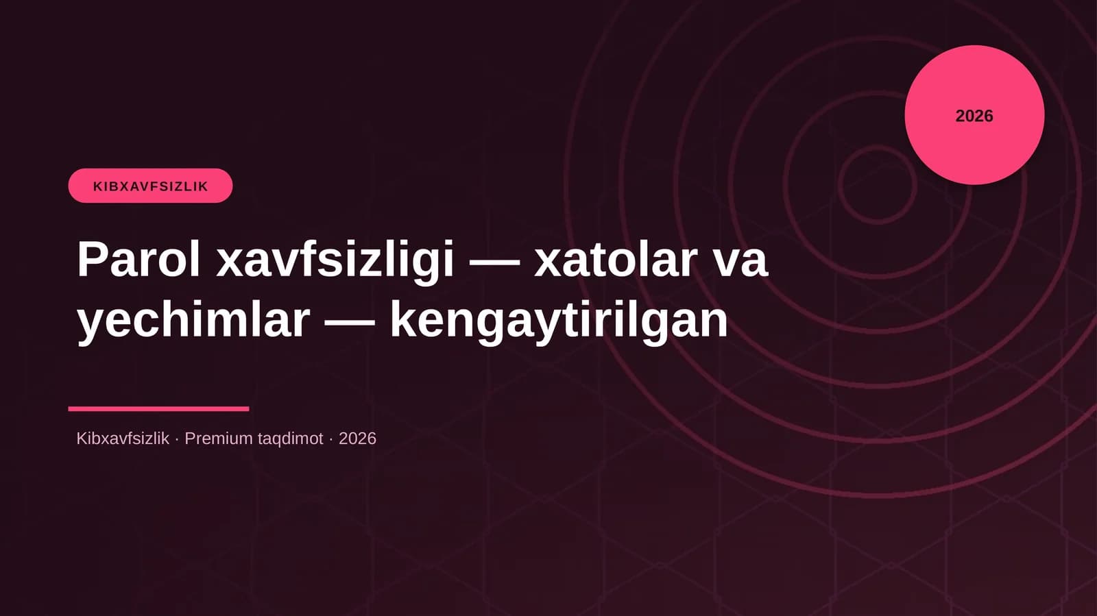 Parol xavfsizligi - xatolar va yechimlar - kengaytirilgan