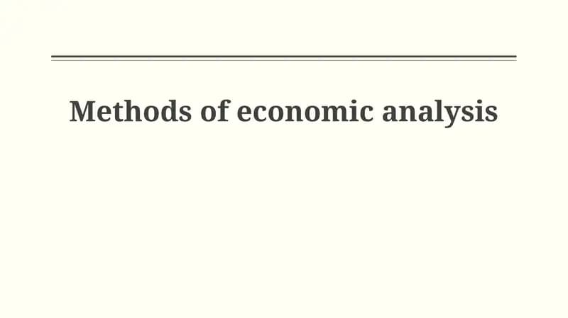 Macroeconomic Analysis Methods