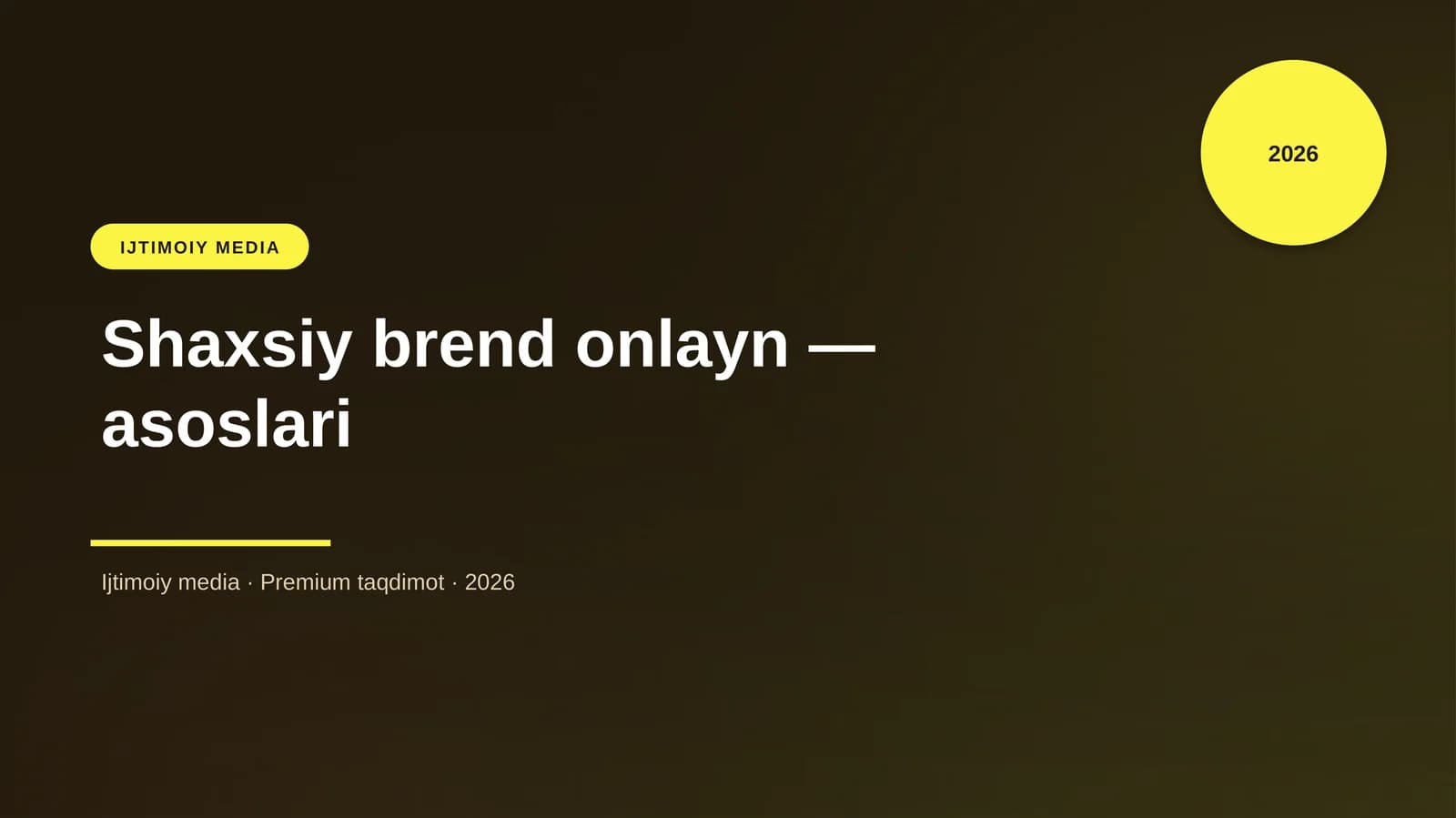 Shaxsiy brend onlayn — asoslari