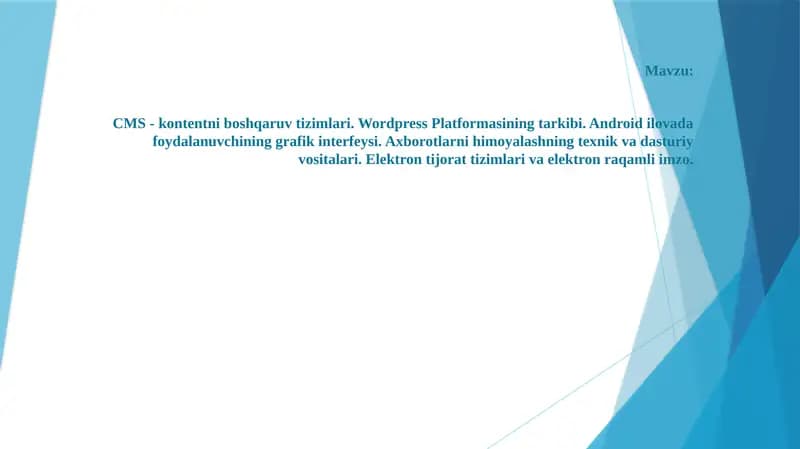 CMS-kontentni boshqaruv tizimlari