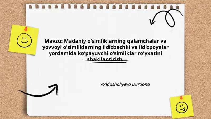 Yovvoyi o'simliklarning ildizbachki va ildizpoyalar