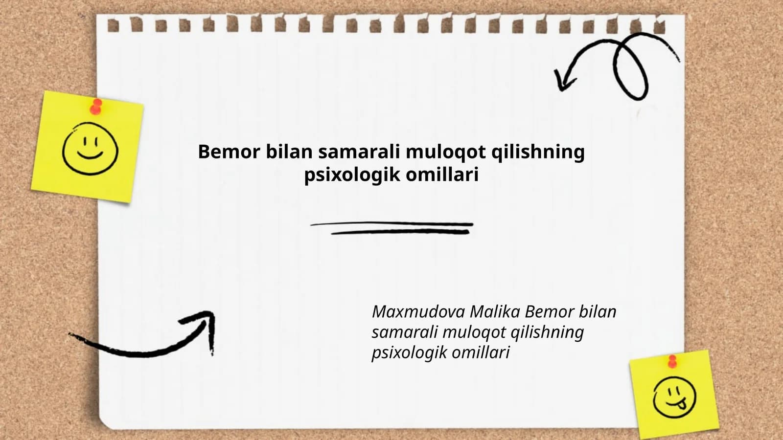 Bemor bilan samarali muloqot qilishning psixologik omillari