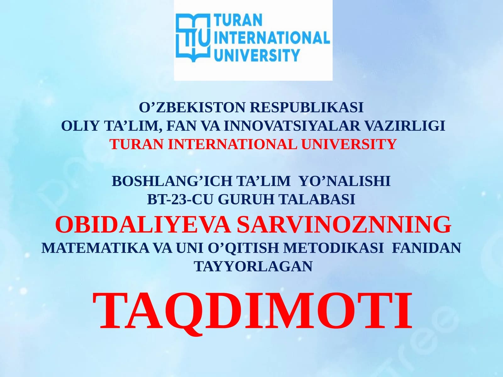 TO‘G’RI TO‘RTBURCHAK VA KVADRATNING PERIMETRI, YUZAGA DOIR MASALALAR YECHISHGA O‘RGATISH METODIKASI