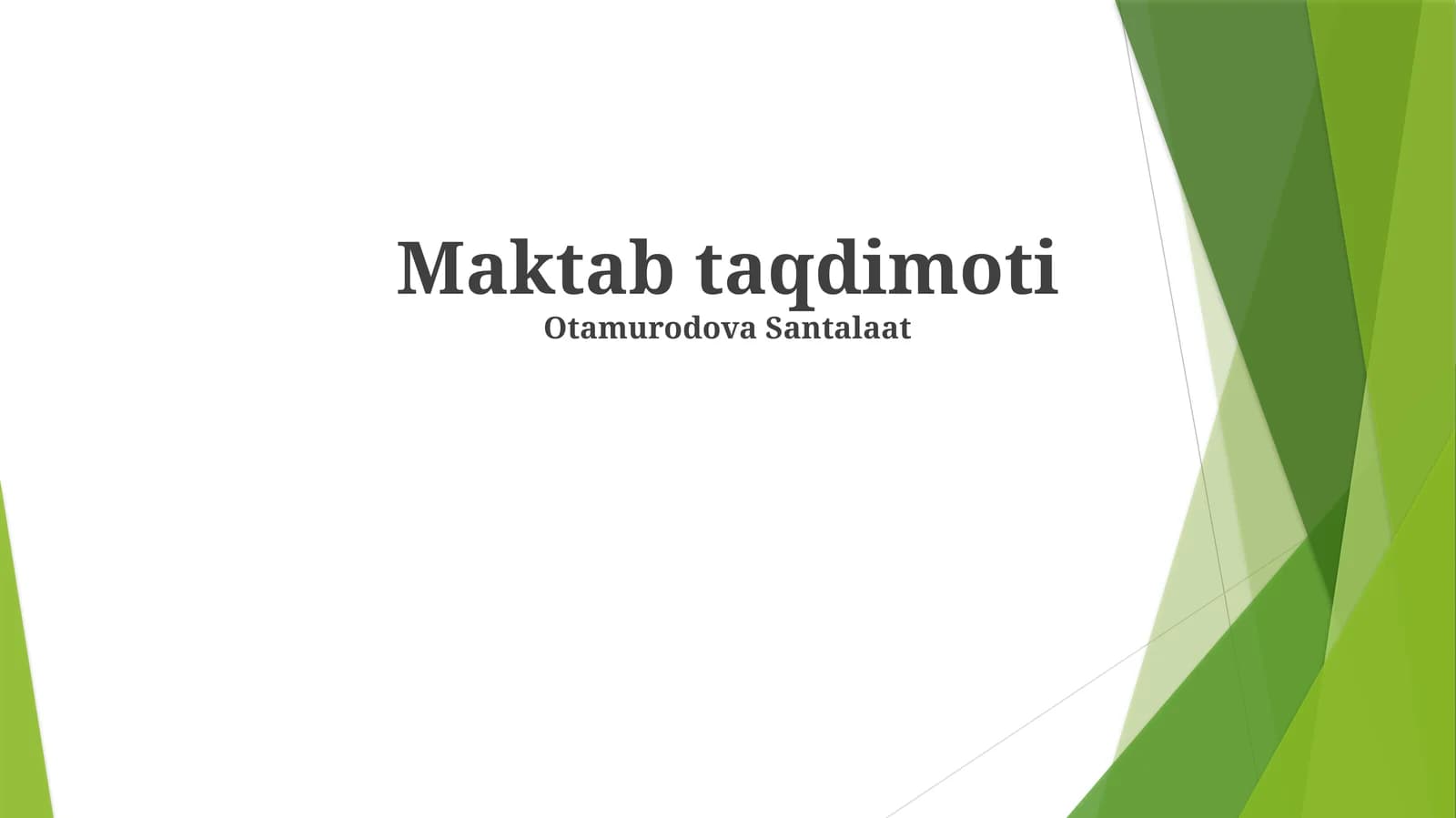 Maktab taqdimoti