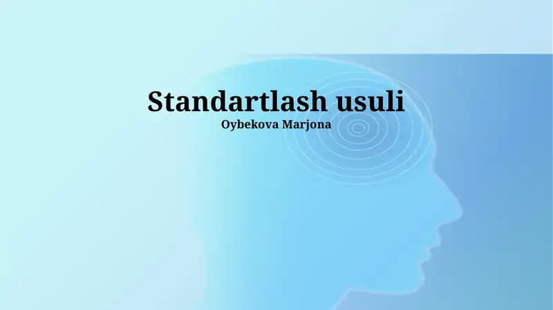 Standartlash usuli