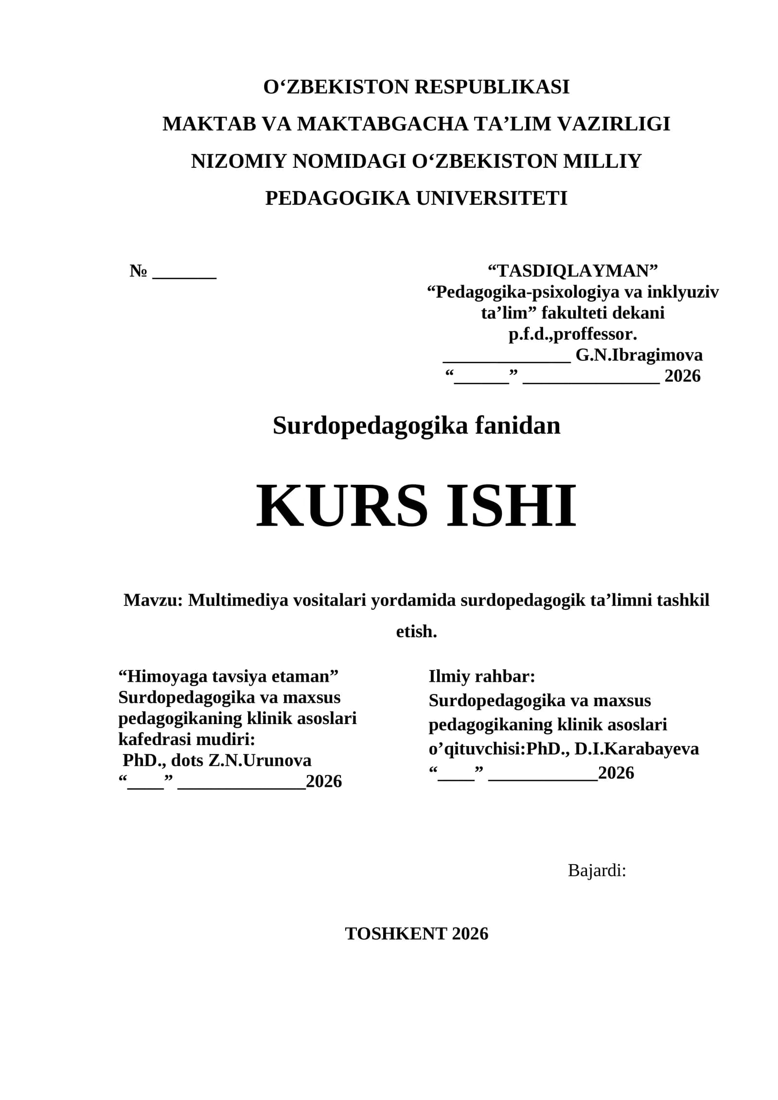 Multimediya vositalari yordamida surdopedagogik ta’limni tashkil etish.