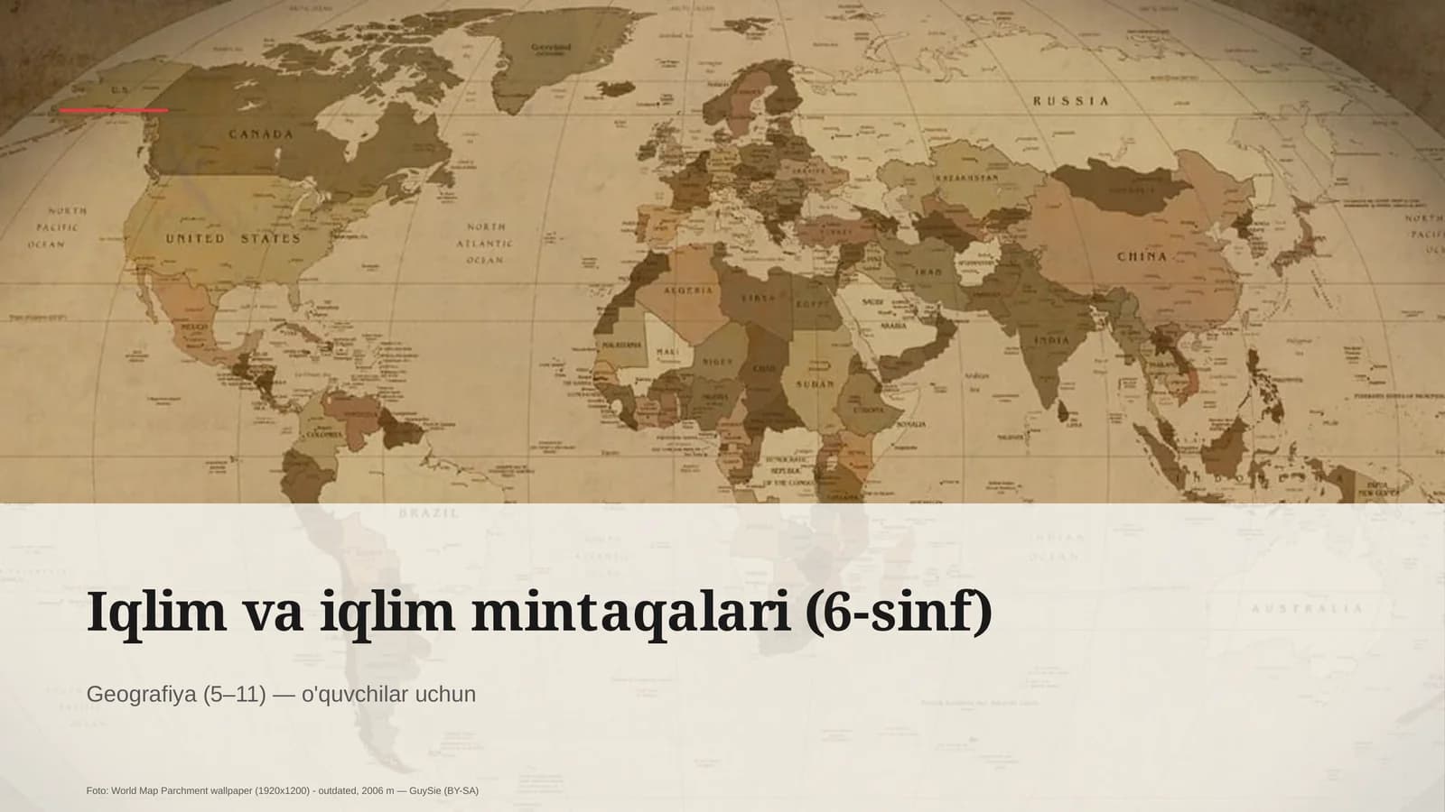 Iqlim va iqlim mintaqalari (6-sinf)