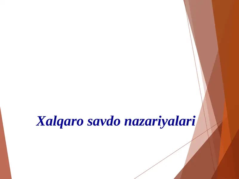 Xalqaro savdo nazariyalari