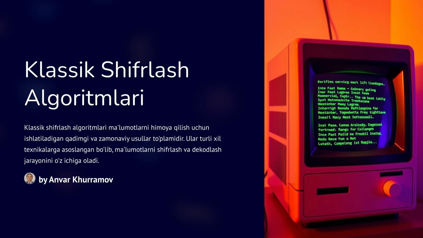 Klassik Shifrlash Algoritmlari