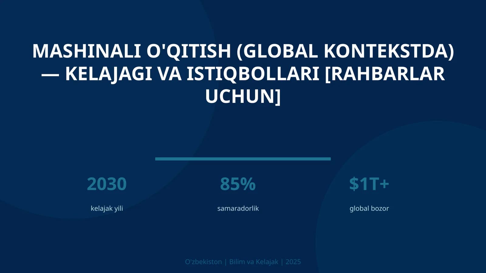 Mashinali O'qitish (Global Kontekstda) - Kelajagi va Istiqbollari [Rahbarlar Uchun]