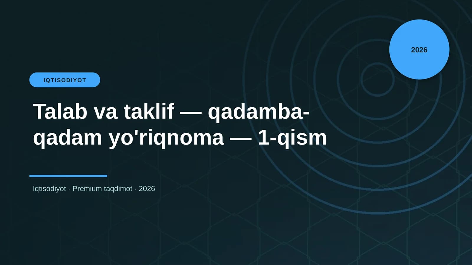 Talab va taklif — qadamba-qadam yo'riqnoma — 1-qism