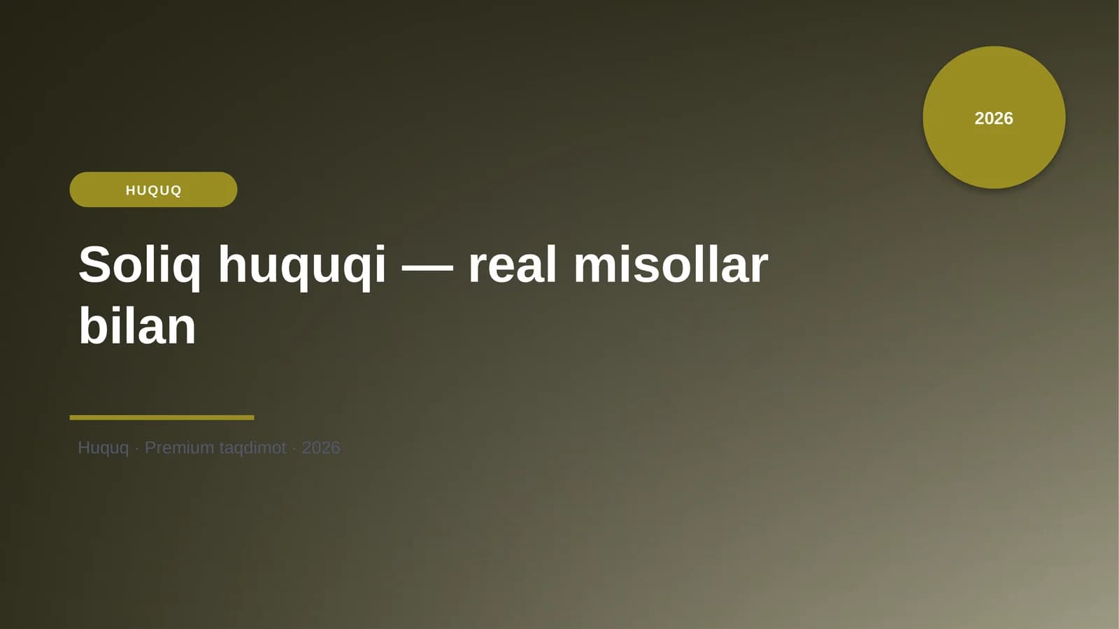 Soliq huquqi — real misollar bilan