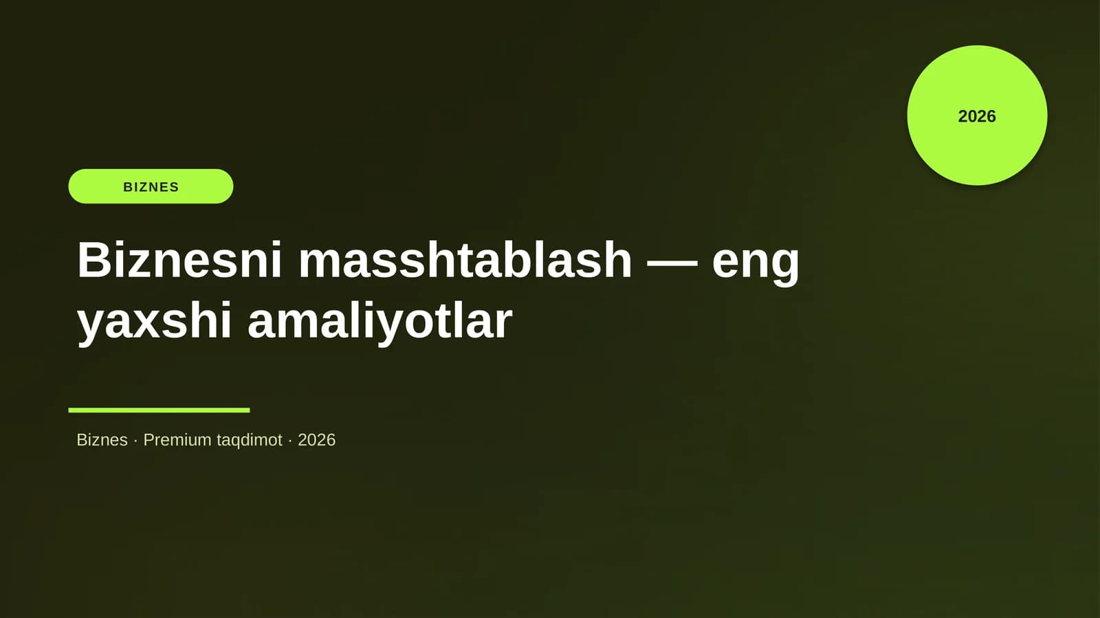Biznesni masshtablash — eng yaxshi amaliyotlar