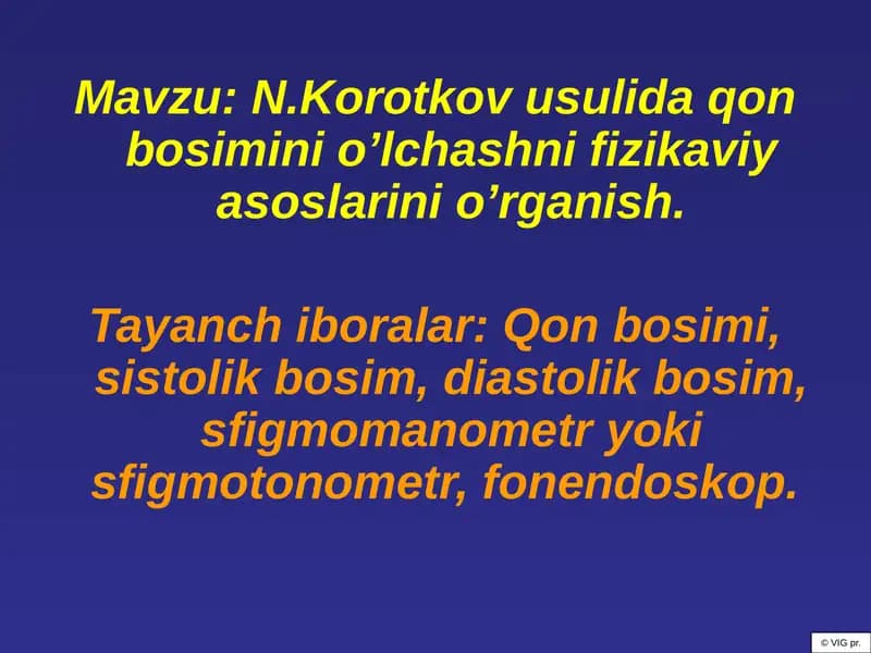 Tomirdagi qon bosimini o‘lchashning usullari