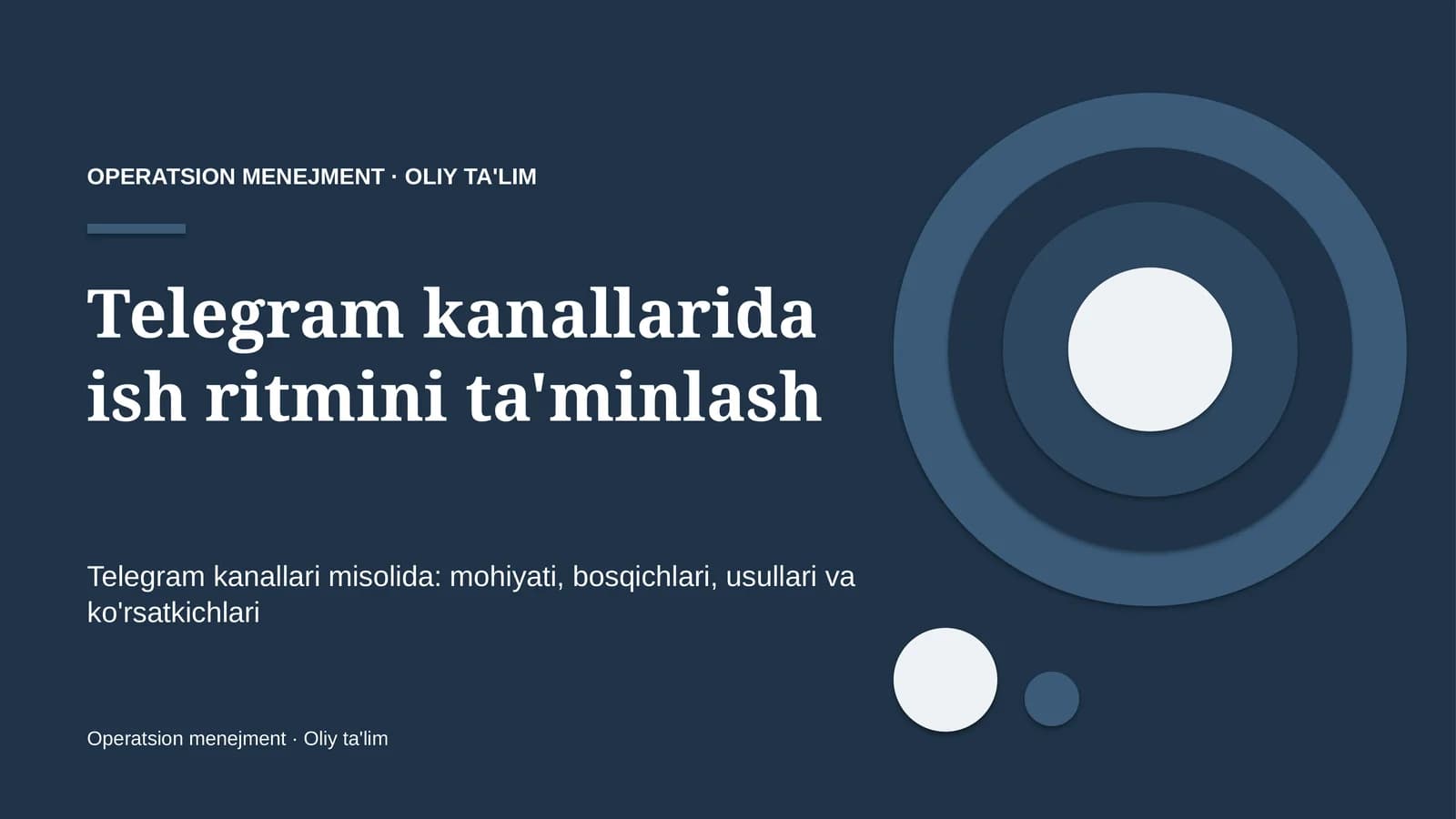 Telegram kanallarida ish ritmini ta'minlash