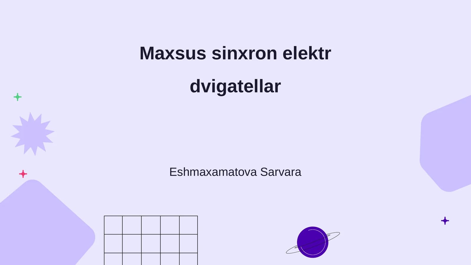 Maxsus sinxron elektr dvigatellar