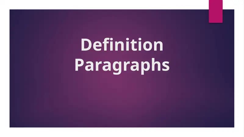 Definition Paragraphs