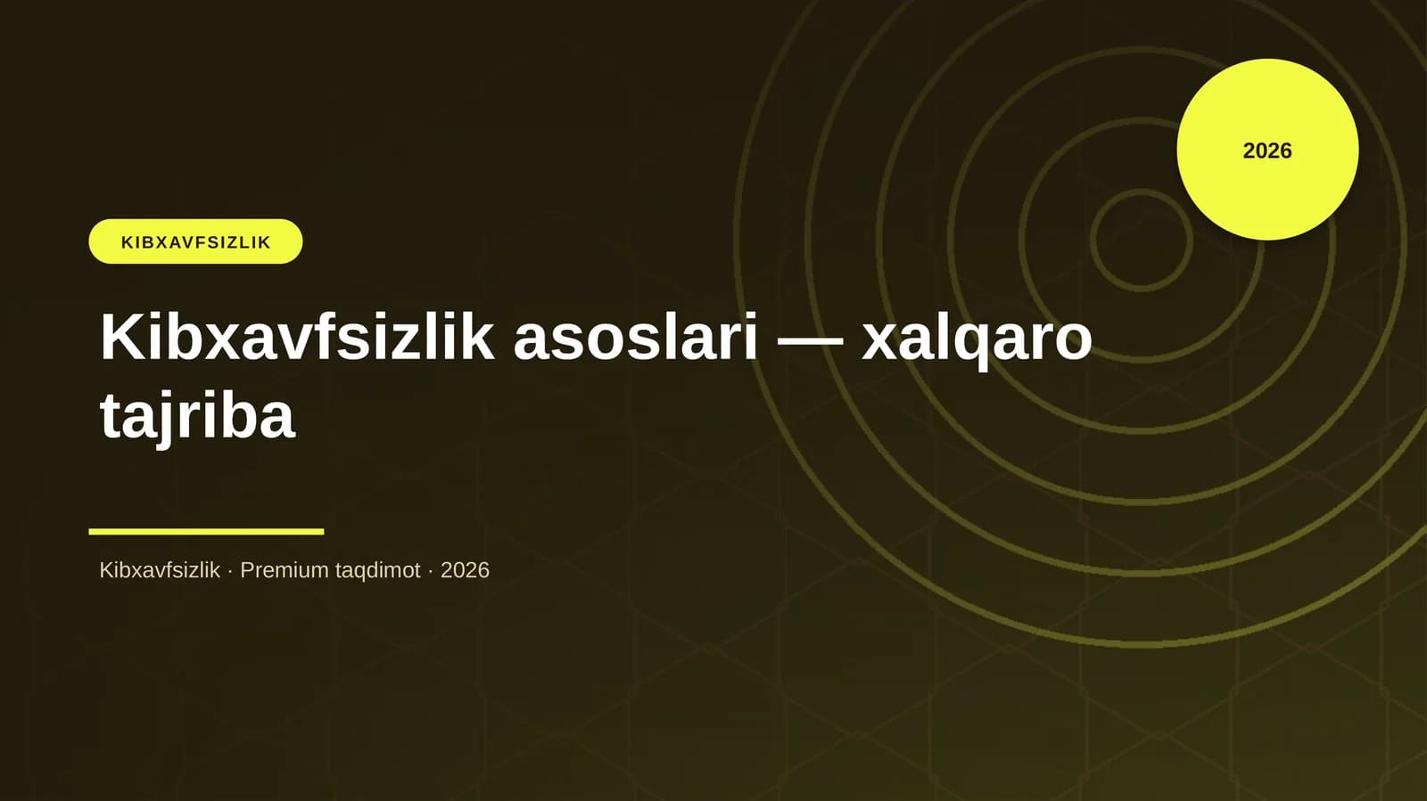Kibxavfsizlik asoslari — xalqaro tajriba