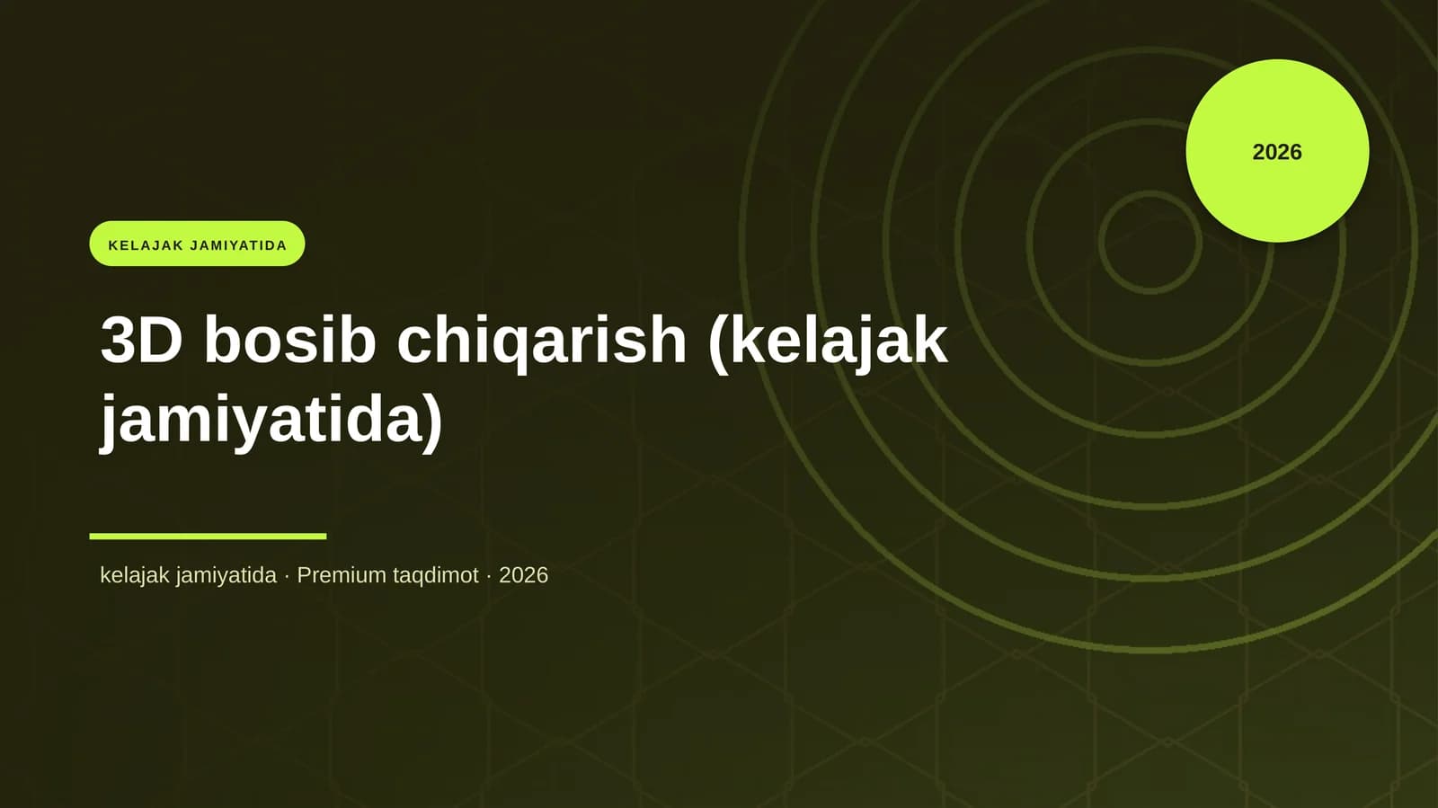 3D bosib chiqarish (kelajak jamiyatida)