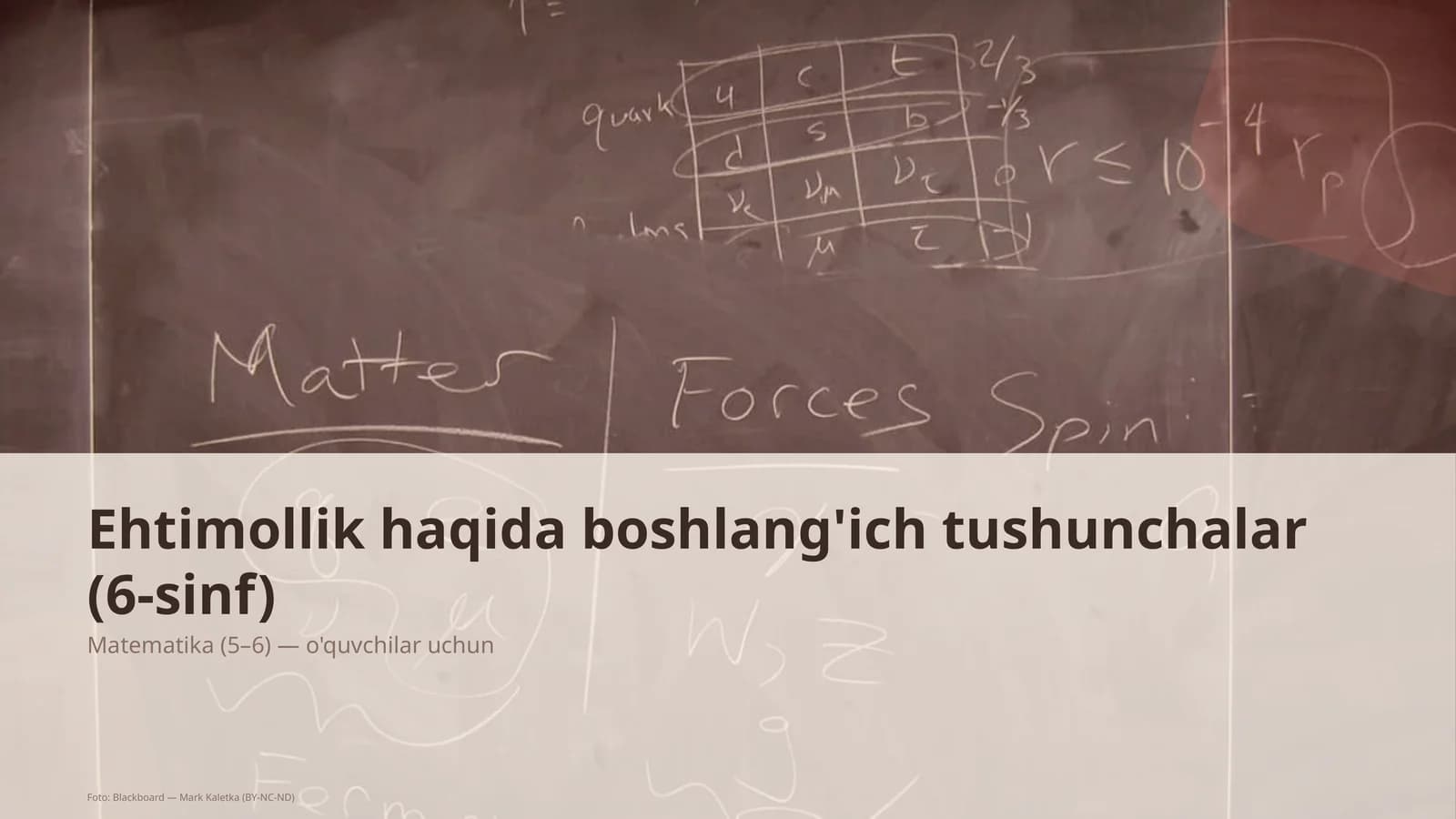 Ehtimollik haqida boshlang'ich tushunchalar (6-sinf)