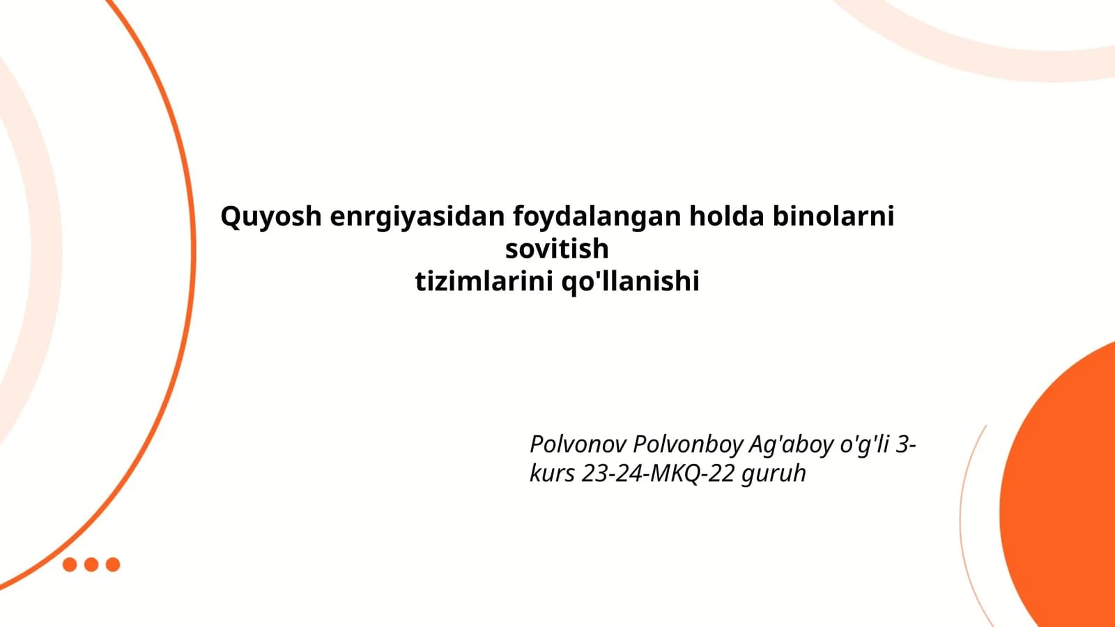 Quyosh enrgiyasidan foydalangan holda binolarni sovitish tizimlarini qo'llanishi