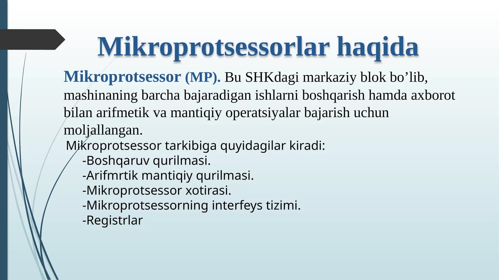 Mikroprotsessorlar haqida