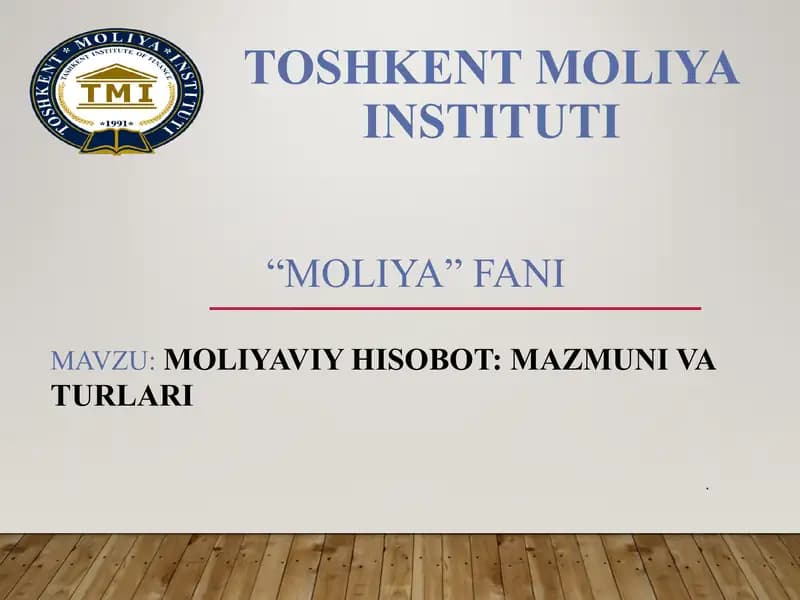 Moliyaviy hisobot