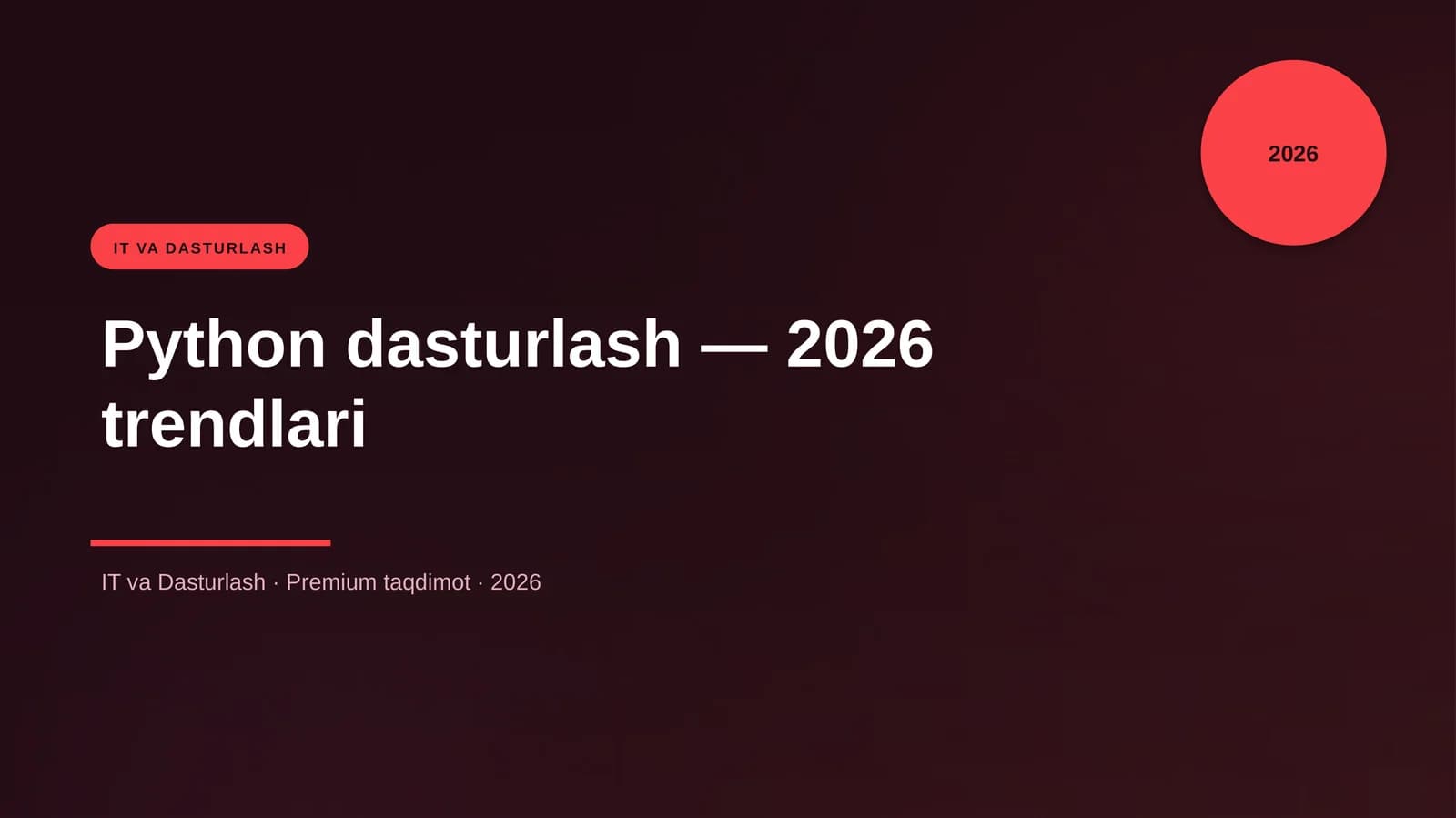 Python dasturlash — 2026 trendlari