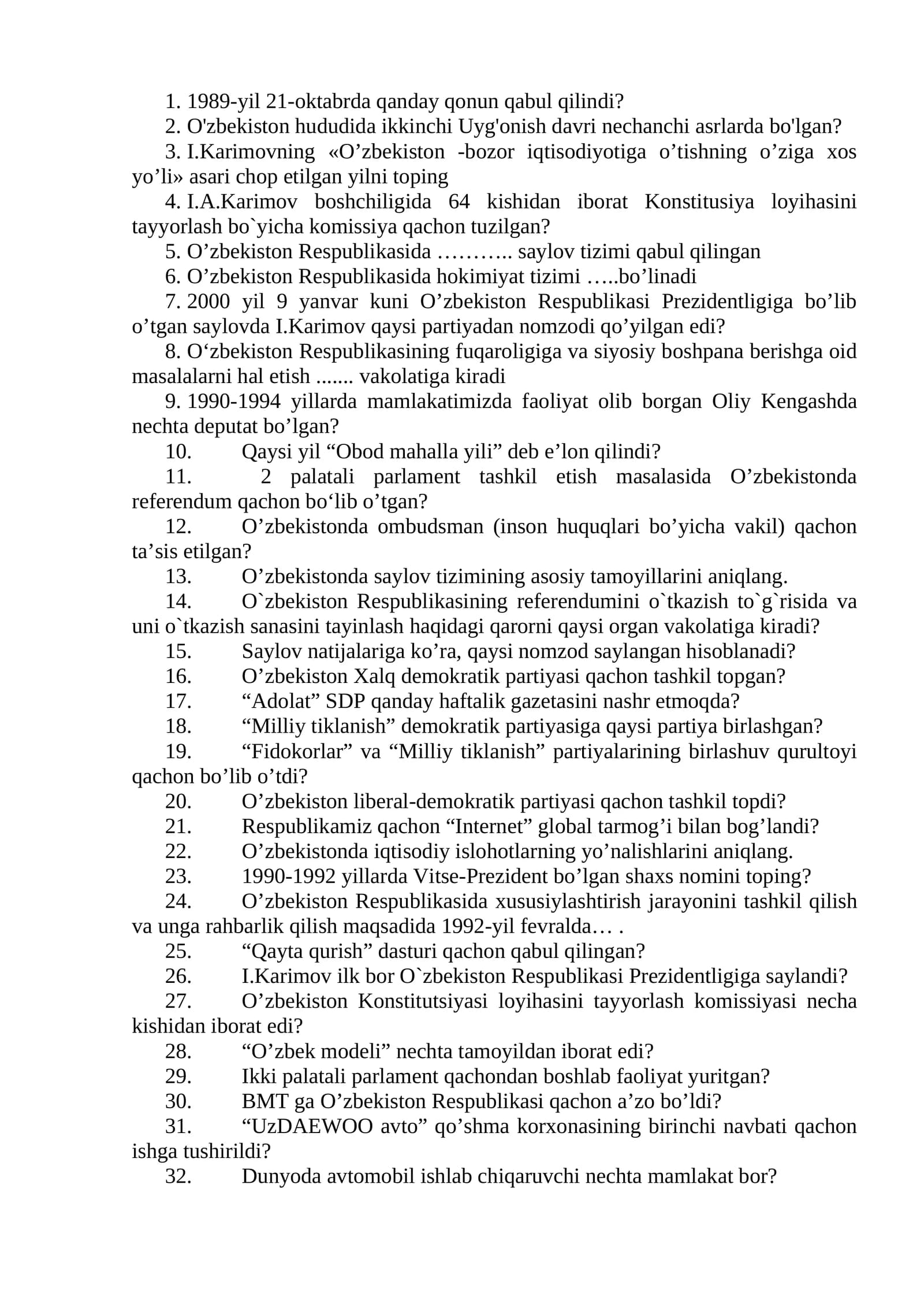 Qonun qabul qilishning tarixi