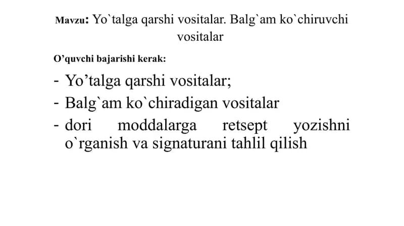 Yo`talga qarshi vositalar va Balg`am ko`chiruvchi vositalar