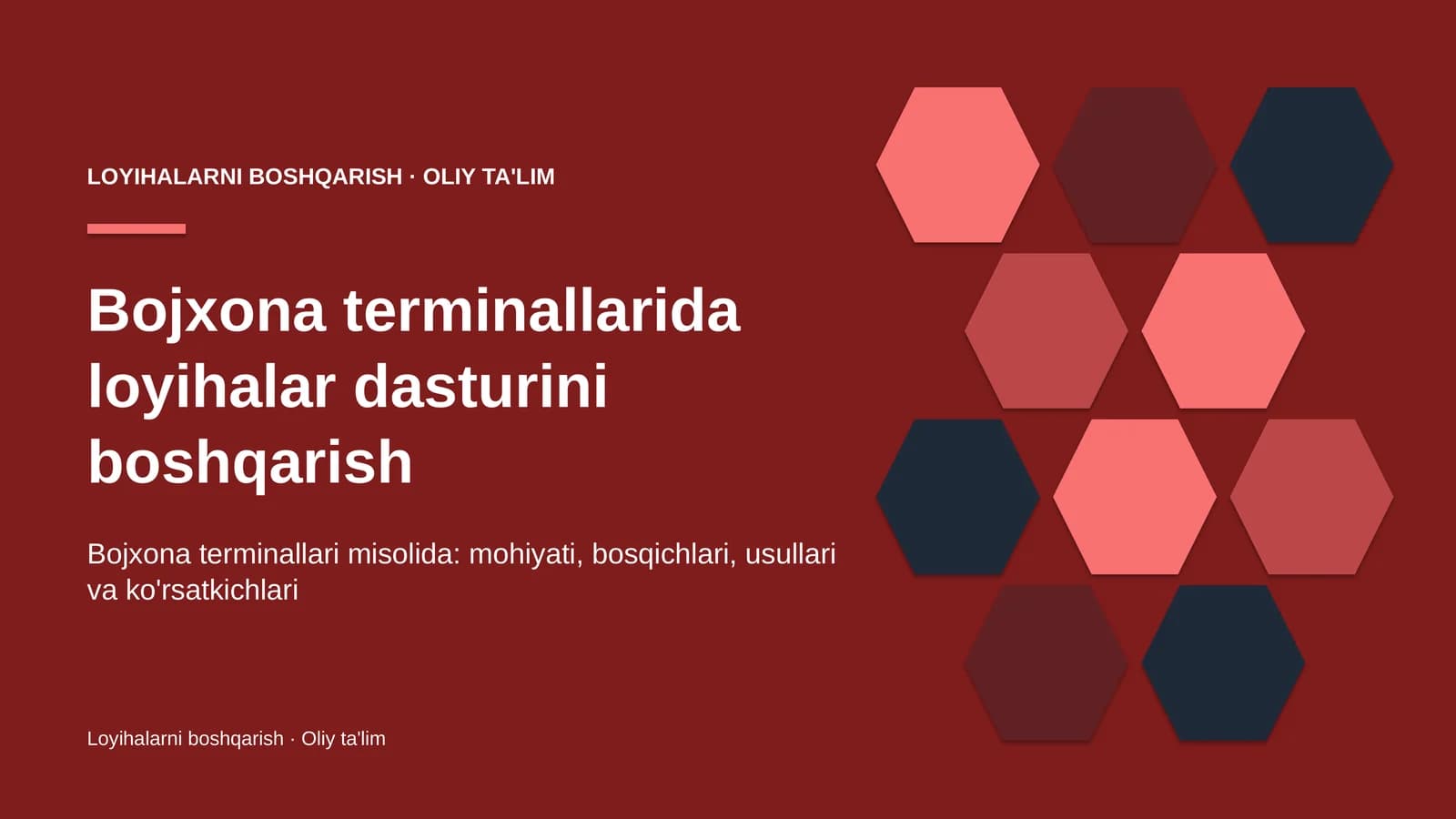 bojxona terminallarida loyihalar dasturini boshqarish 6589