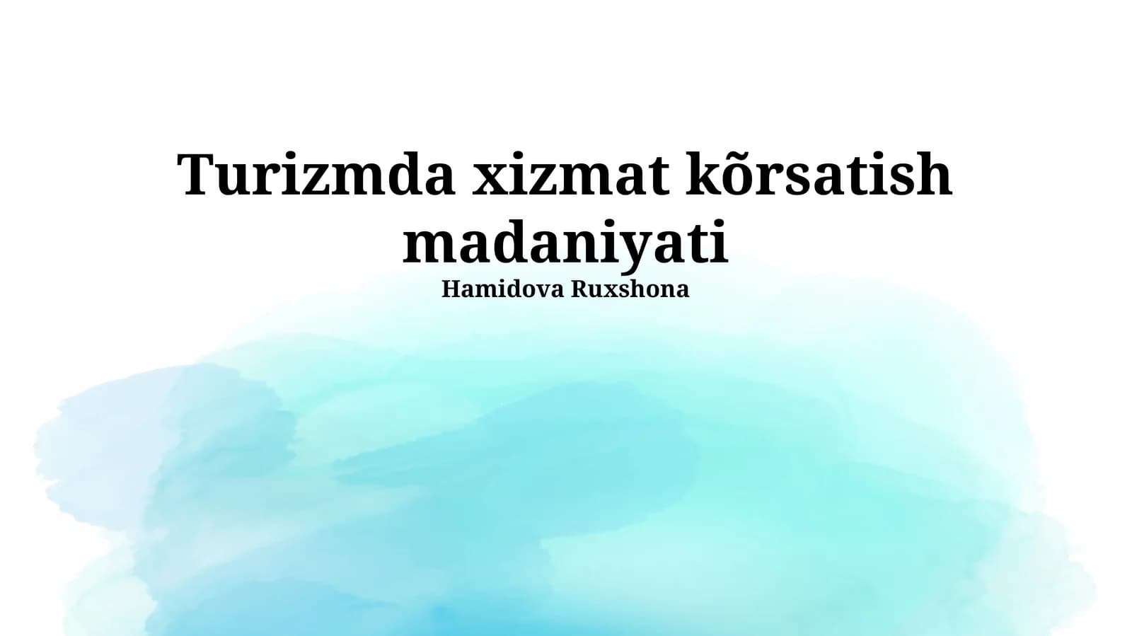 Turizmda xizmat kõrsatish madaniyati