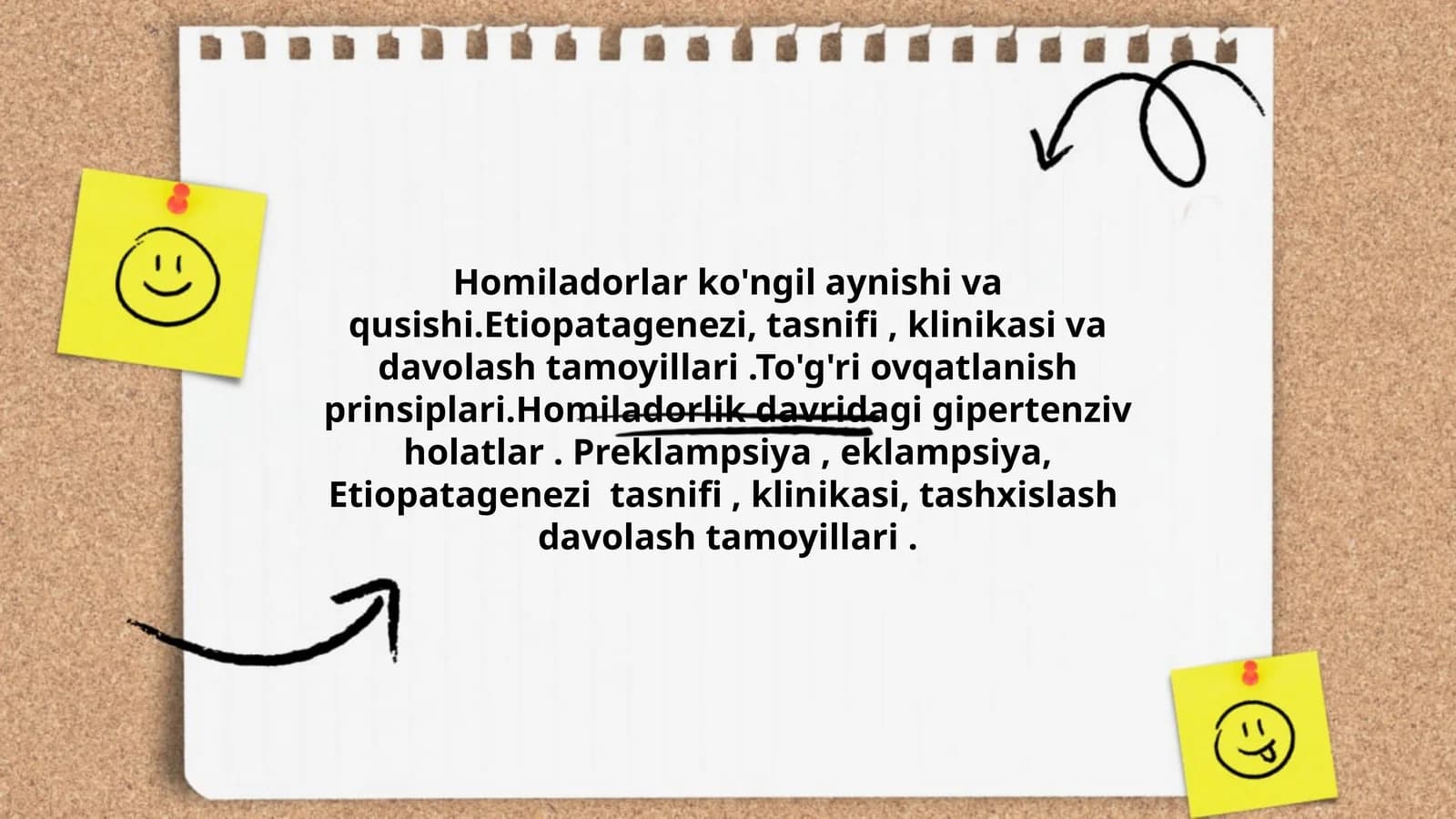 Homiladorlar ko'ngil aynishi va qusishi. Etiopatagenezi, tasnifi, klinikasi va davolash tamoyillari. To'g'ri ovqatlanish prinsiplari. Homiladorlik davridagi gipertenziv holatlar. Preklampsiya, eklampsiya, Etiopatagenezi tasnifi, klinikasi, tashxislash davolash tamoyillari