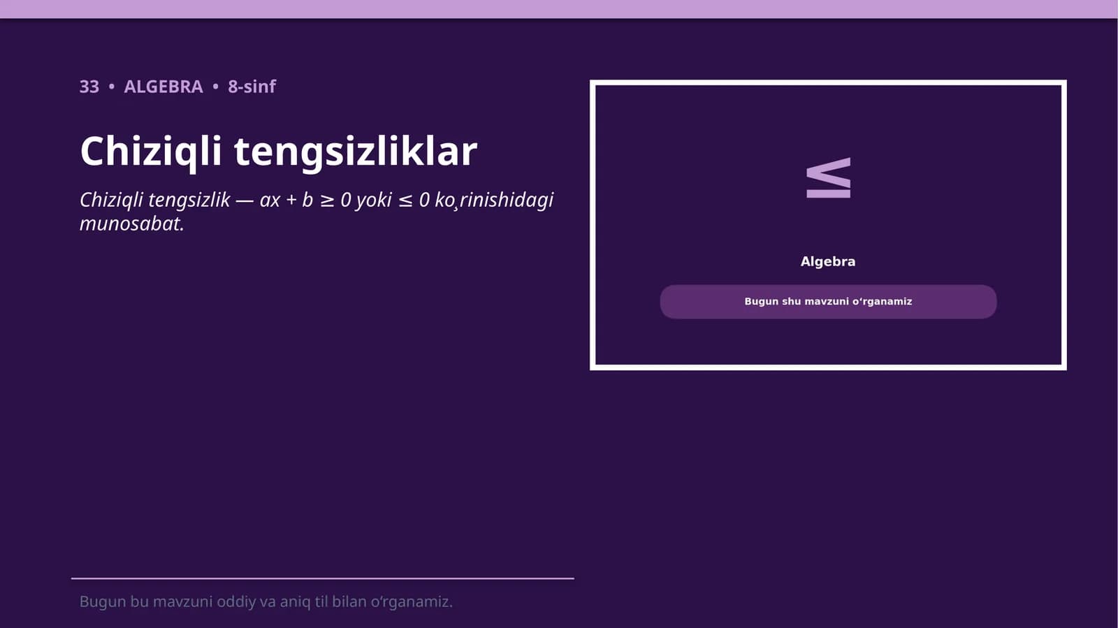 Chiziqli tengsizliklar