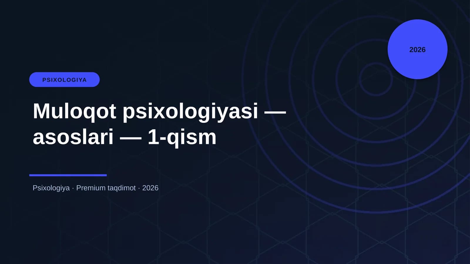 Muloqot psixologiyasi — asoslari — 1-qism