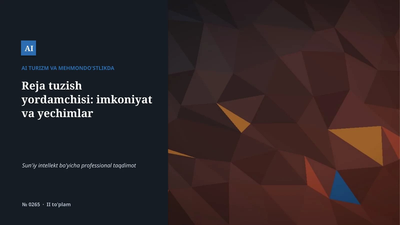 AI TURIZM VA MEHMONDO'STLIKDA