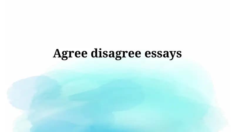 Agree disagree essays