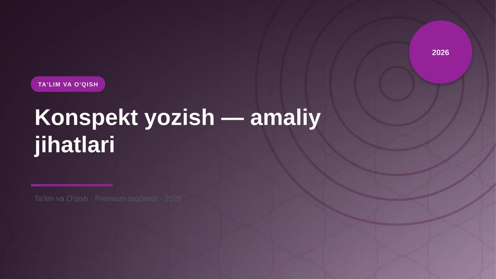 Konspekt yozish — amaliy jihatlari