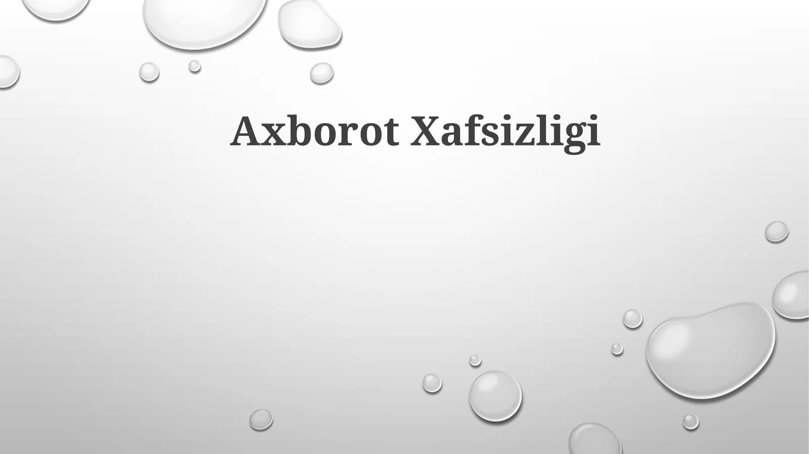 Xavfsizlik asoslari