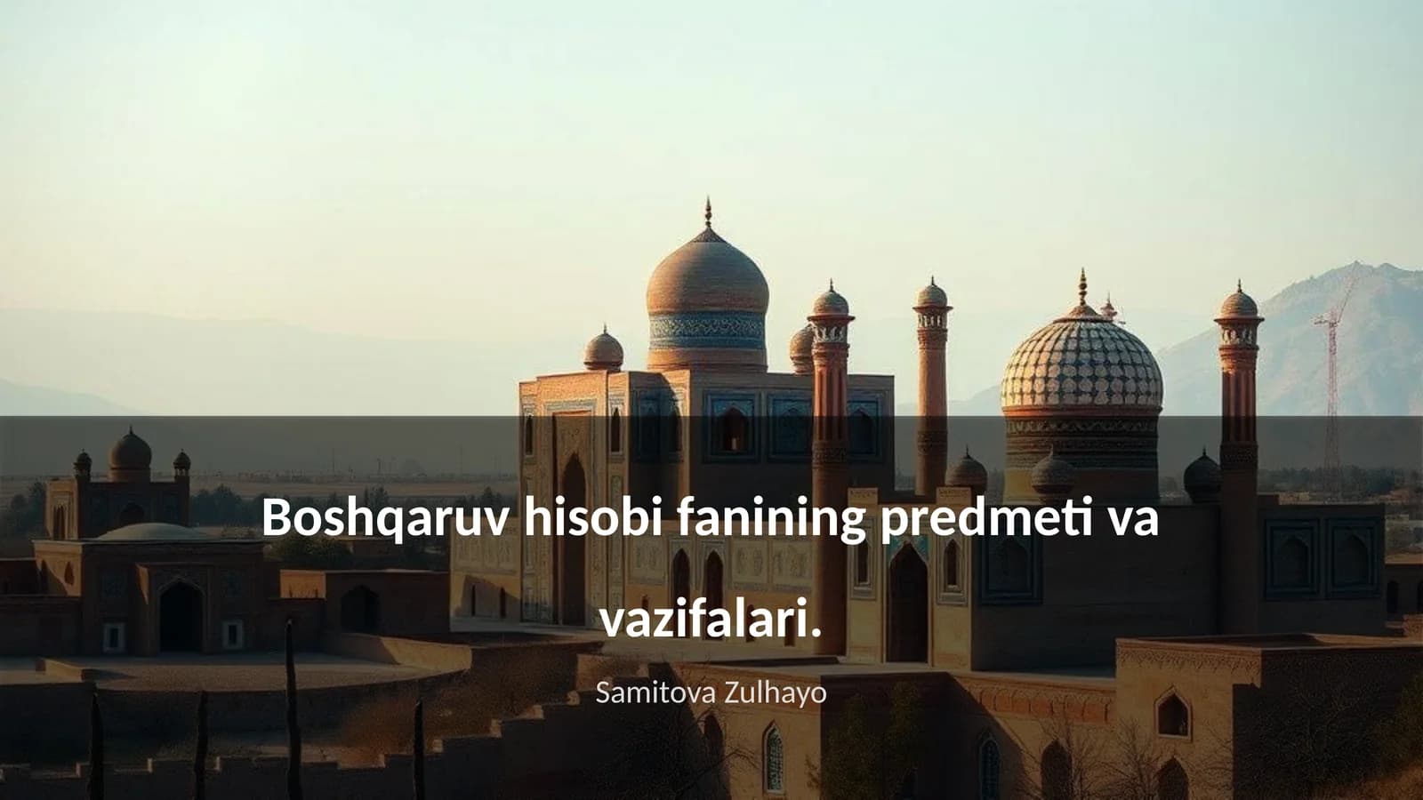 Boshqaruv hisobi fanining predmeti va vazifalari