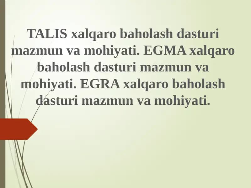 TALIS xalqaro baholash dasturi